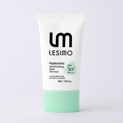 Lesimo Hyaluronic Acid Soothing Aqua Suncream (SPF 50+, PA++++), Daily Suncream, UV A & UVB Protection, Invisible Korean Suncream for Face with No White Cast, 2.02 fl.oz. (60mL)