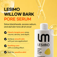[Double] Lesimo Willow Bark Pore Serum 1.69 fl.oz.(50mL)*2, Pores, Textured, Bumpy / Vegan & Cruelty – Free