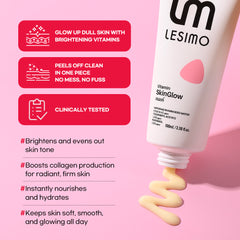 [Double] Lesimo Vitamin SkinGlow Mask 3.38 fl.oz. (100mL)*2, Hydrolyzed Collagen Wrapping Mask, Peel-off Mask, Even out skin tone, Korean skincare