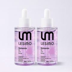 [Double] Lesimo Niatamin B3 10% Serum 1.69 fl.oz.(50mL)*2, Facial Serum for Glass skin / Vitamin B3, Niacinamide for Dark Spots, Suitable for Sensitive Skin / Vegan & Cruelty-Free