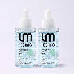 [Double] Lesimo Hyaluronic Acid Aqua Serum 1.69 fl.oz.(50mL)*2, Hydrating, Moisture Serum, Concentrated Anti-Aging Moisturizer for Dry